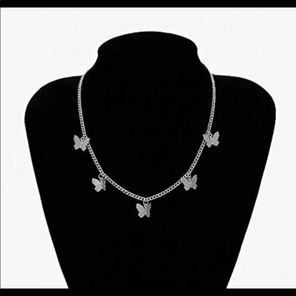 silver butterfly necklace